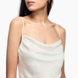 Wilfred Aritzia Allusion Satin Camisole Butter Yellow sz XS